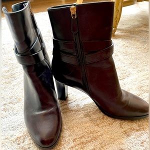 LK Bennett Brown Leather Heeled Boots (worn once)!
